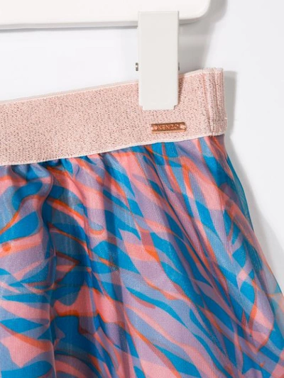 Shop Kenzo Printed Gathered Skirt In Blue