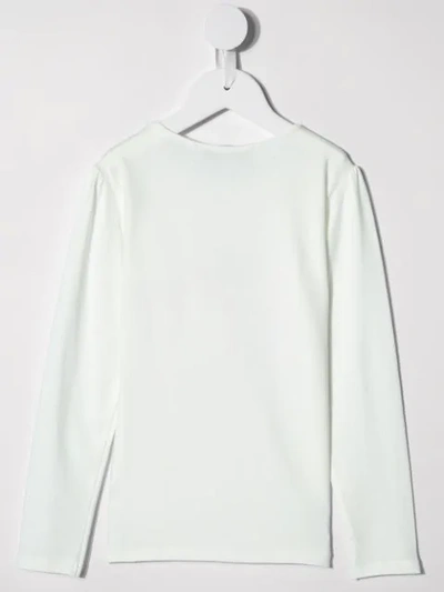 Shop Tartine Et Chocolat Embroidered Cotton Blend T-shirt In White
