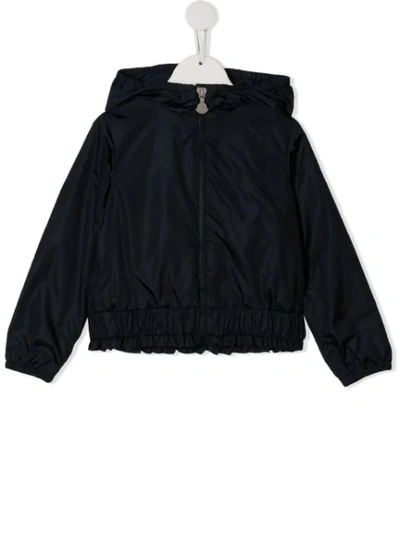 Shop Moncler Lightweight Hooded Rain Jacket In Blue