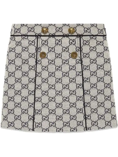 Shop Gucci Gg Canvas Skirt In White