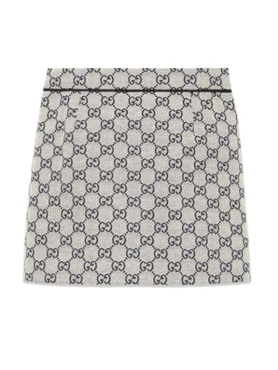 Shop Gucci Gg Canvas Skirt In White