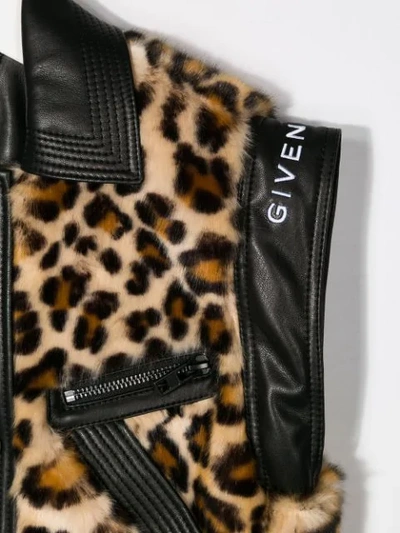 Shop Givenchy Bikerweste Mit Leoparden-print In Brown