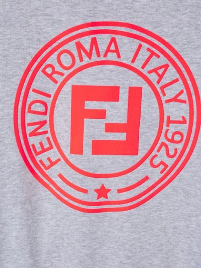 Shop Fendi Printed Sweatshirt In Grey