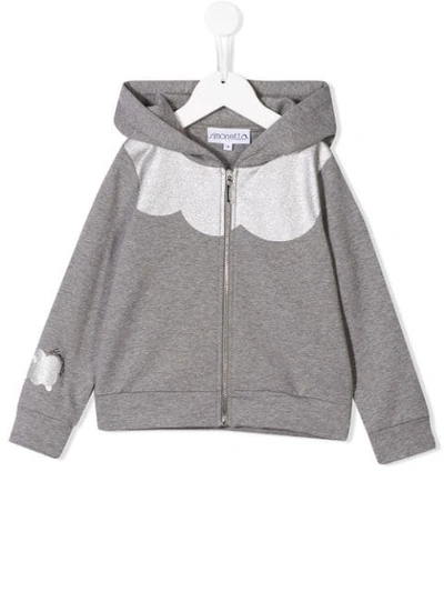 Shop Simonetta Zip Front Hoodie In Grey