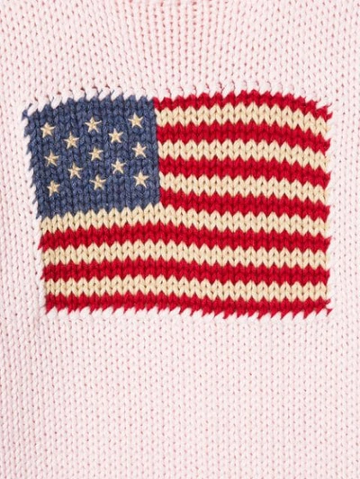 Shop Ralph Lauren Flag Knit Sweater In Pink