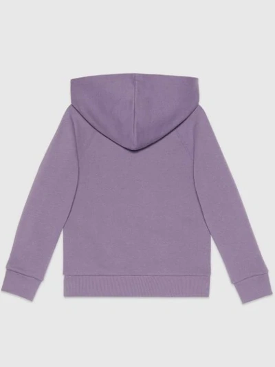 Shop Gucci Mushroom Logo Hoodie In Purple