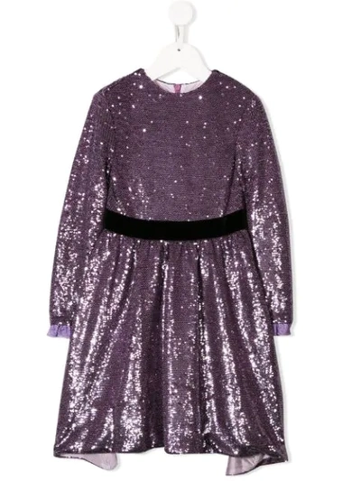 Shop Philosophy Di Lorenzo Serafini Sequin Embellished Dress In Purple