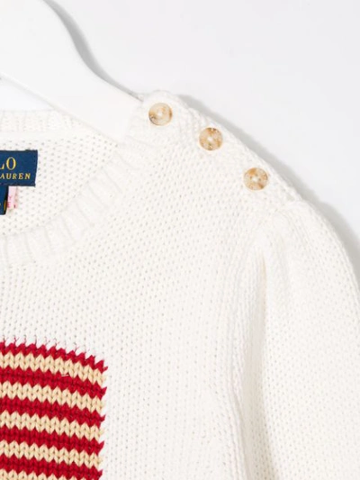 Shop Ralph Lauren American Flag Knit Jumper In White
