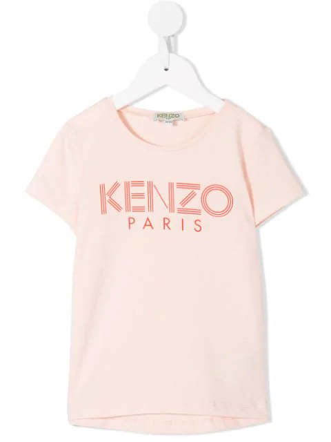 Kenzo Kids Logo Print T Shirt In Pink Modesens