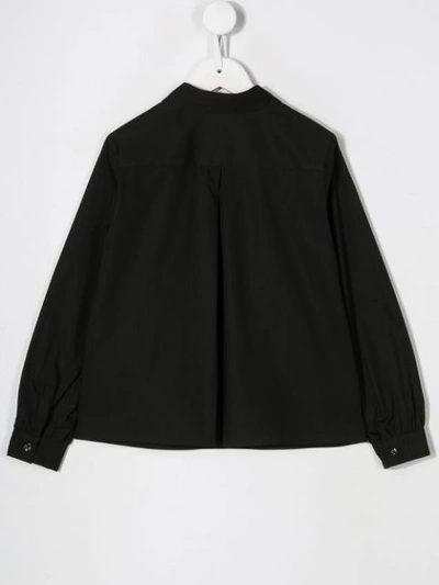 Elisabetta Franchi La Mia Bambina Star Button-down Shirt In Black