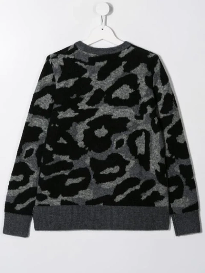 Shop Stella Mccartney Teen Camouflage Intarsia Sweater In Black