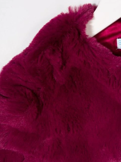 Shop Abel & Lula Faux-fur Cropped Jacket In Pink