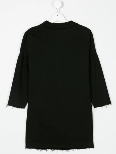 Shop Andorine Frayed Hem Dress In Black