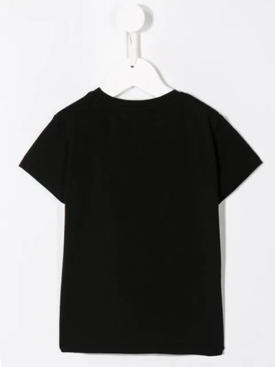 Shop Young Versace Embellished Logo T-shirt In Black