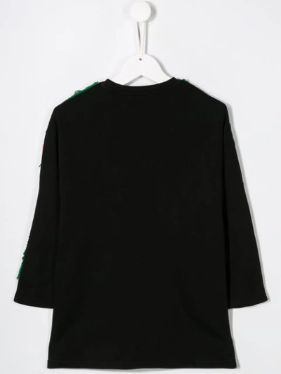 Shop Stella Mccartney Fringed Star Print Sweatshirt In Black