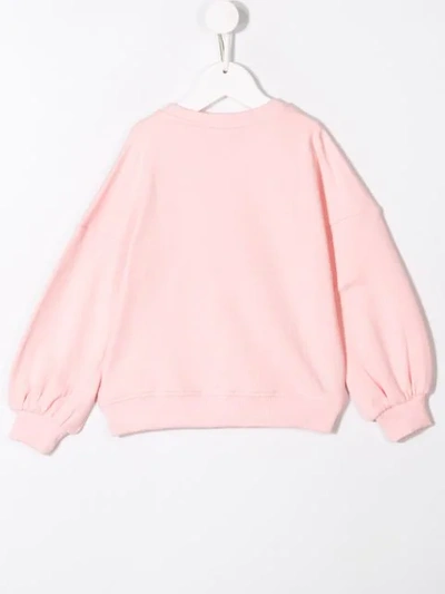 Shop Moschino Teddybear Logo Print Sweatshirt In Pink