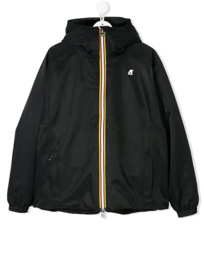 Shop K-way Logo Zipped Jacket In Black