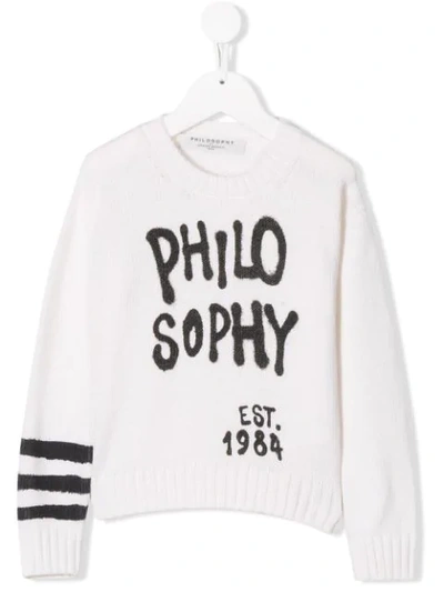 Shop Philosophy Di Lorenzo Serafini Logo Print Sweater In White