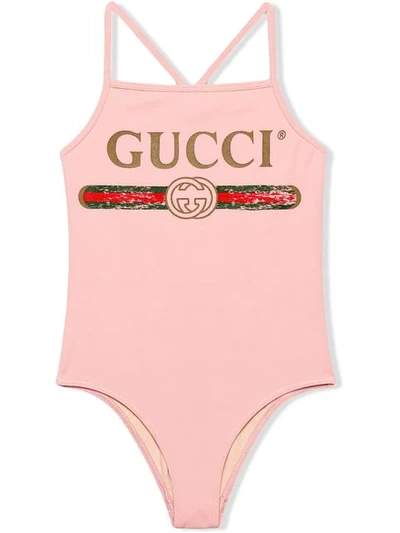 Shop Gucci Costume Con Logo  In Pink