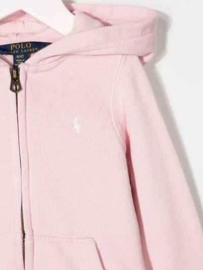 Shop Ralph Lauren Embroidered Logo Hoodie In Pink