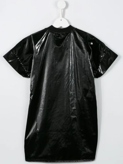 Shop Andorine Short Sleeved Bomber-style Coat In Black