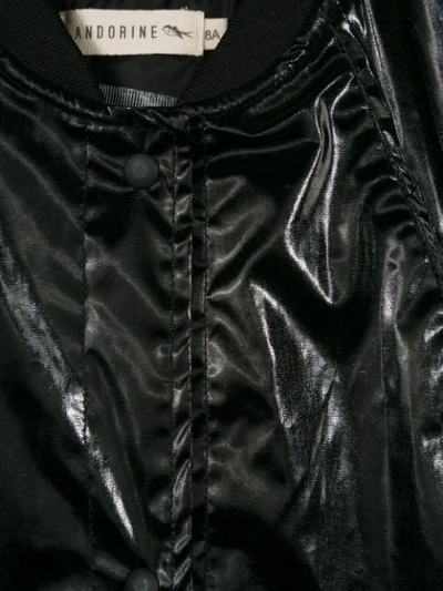 Shop Andorine Short Sleeved Bomber-style Coat In Black