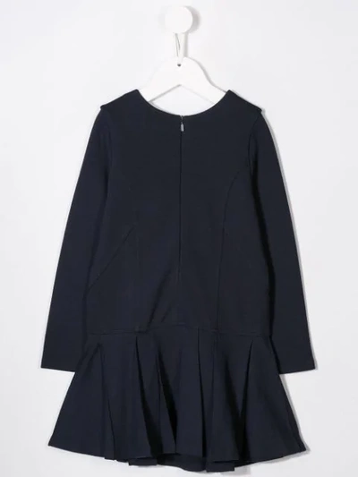 Shop Chloé Peplum Hem Midi Dress In Blue