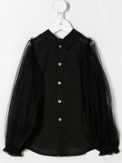 Shop Anja Schwerbrock Sofia Balloon Sleeve Blouse In Black