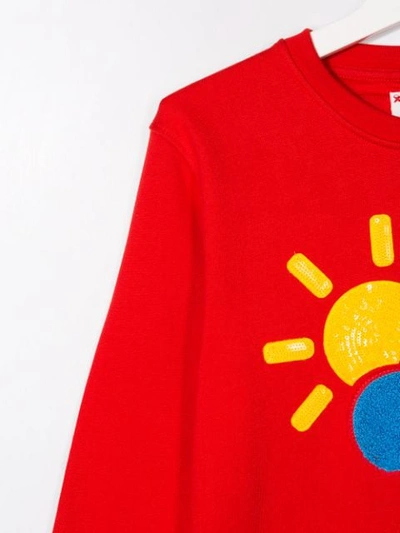 Shop Alberta Ferretti Teen Sequin Cloud And Sun Patch Sweatshirt In Red