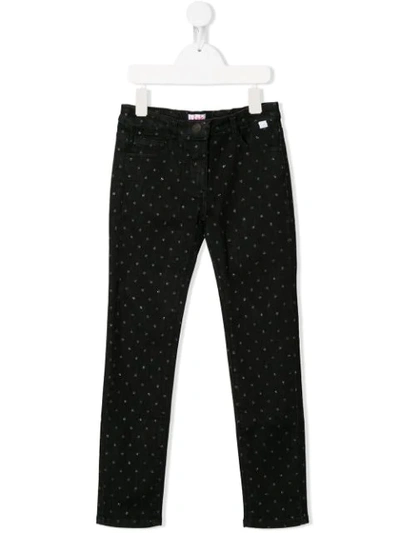 Il Gufo Teen Polka-dot Skinny Jeans In Black