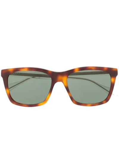 Shop Gucci Tortoiseshell Effect Sunglasses In Brown