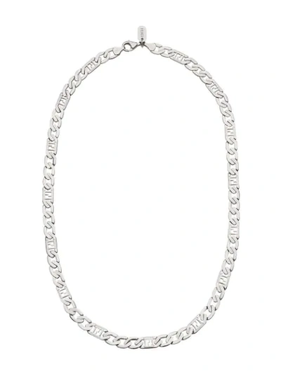 Shop Fendi Ff Motif Weave Chain Necklace In Silver