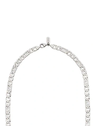 Shop Fendi Ff Motif Weave Chain Necklace In Silver