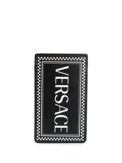 Shop Versace Vintage 90s Logo Cardholder In Black