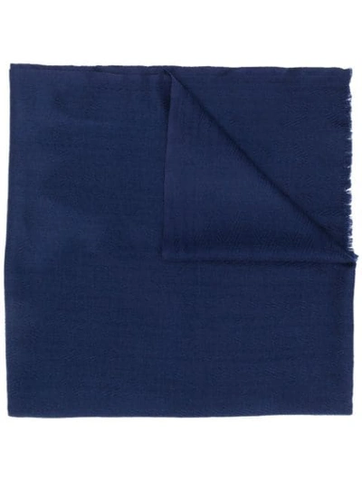 Shop Altea Chevron Knit Textured Scarf In Blue