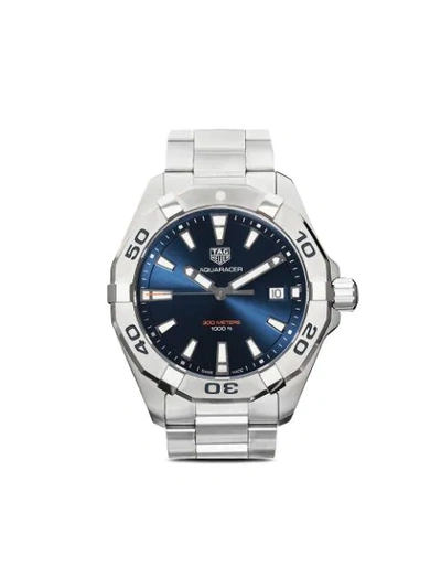 Shop Tag Heuer Aquaracer Quartz 41mm In Blue