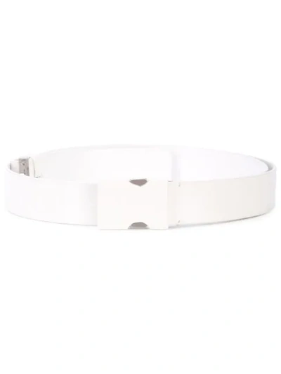 Shop Maison Margiela Safety Buckle Belt In White