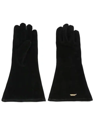 Shop Undercover Panelled Gloves In Black