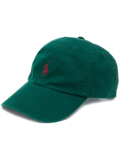 Shop Ralph Lauren Signature Baseball Cap In Green