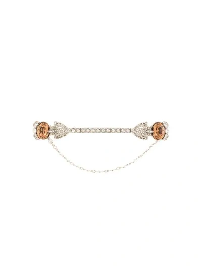 Shop Dolce & Gabbana Rhinestone-embellished Lapel Pin In Silver