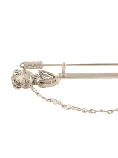 Shop Dolce & Gabbana Rhinestone-embellished Lapel Pin In Silver