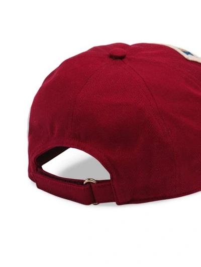 Shop Gucci Logo Patch Baseball Cap In Red