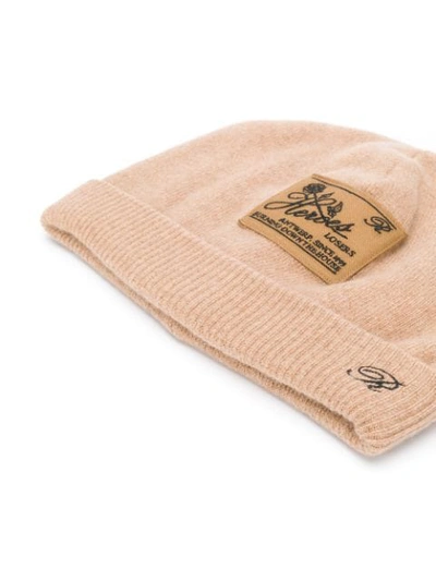 Shop Raf Simons Heroes Losers Patch Beanie Hat In Brown