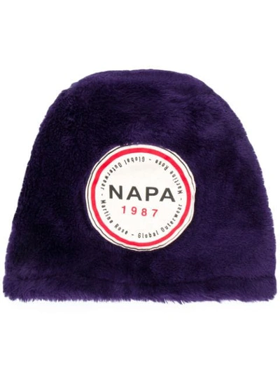 Shop Napa By Martine Rose Logo Patch Beanie In Purple