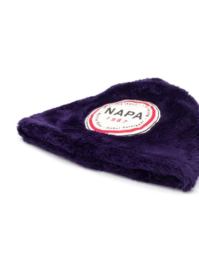 Shop Napa By Martine Rose Logo Patch Beanie In Purple