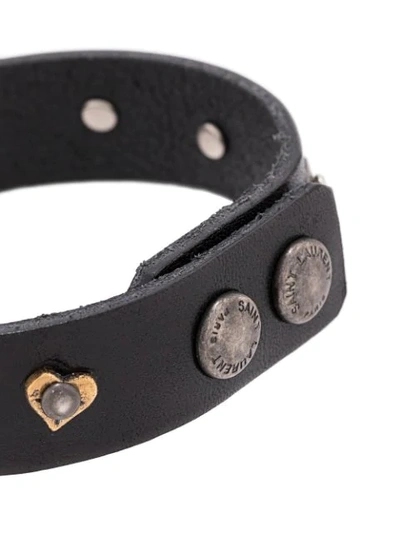 Shop Saint Laurent Stud Detail Bracelet In Black
