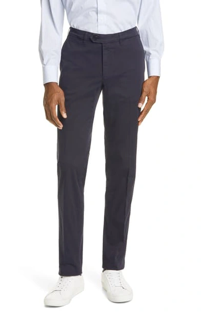 Shop Canali Straight Leg Pants In Navy