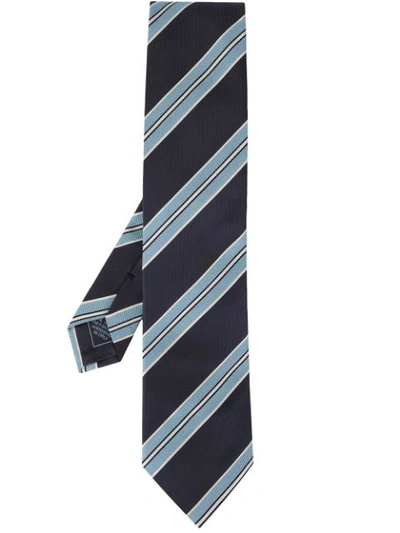 Shop Brioni Diagonal Striped Tie In Blue