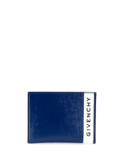 Shop Givenchy Logo Embossed Cardholder In Blue