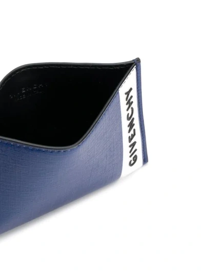 Shop Givenchy Logo Embossed Cardholder In Blue